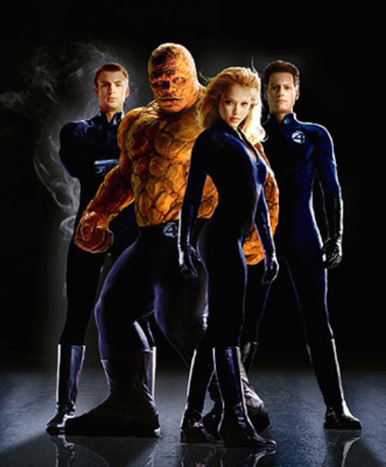 NI-SS1      The FANTASTIC FOUR are (left to right): Chris Evans (as The Human Torch), Michael Chiklis (The Thing), Jessica Alba (The Invisible Woman) and Ioan Gruffudd (Mr. Fantastic).  
 Photo Credit: Nels Israelson
TM and © 2004 Twentieth Century Fox.  All rights reserved.  
Not for sale or duplication.  
Fantastic Four character likeness TM and © 2004 Marvel Characters, Inc.    
All rights reserved.