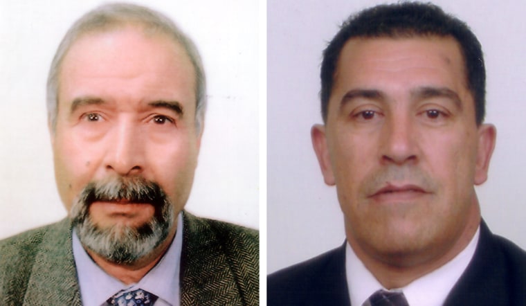 Slain Algerian diplomats Ali Belaroussi, left, and Azzedine Belkadi. 