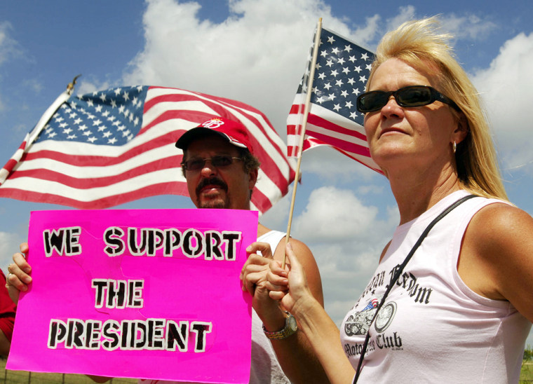 Supporters of US Presdent George W. Bush