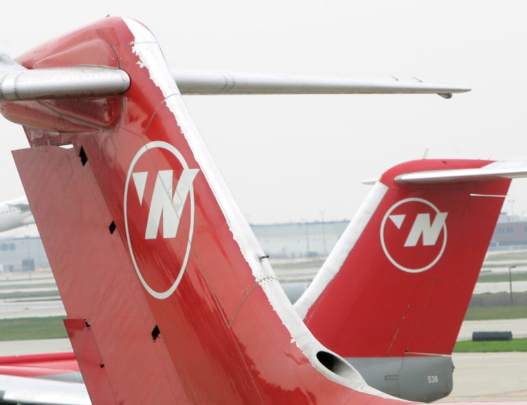 Northwest Airlines planes are seen at Chicagos OHare international airport