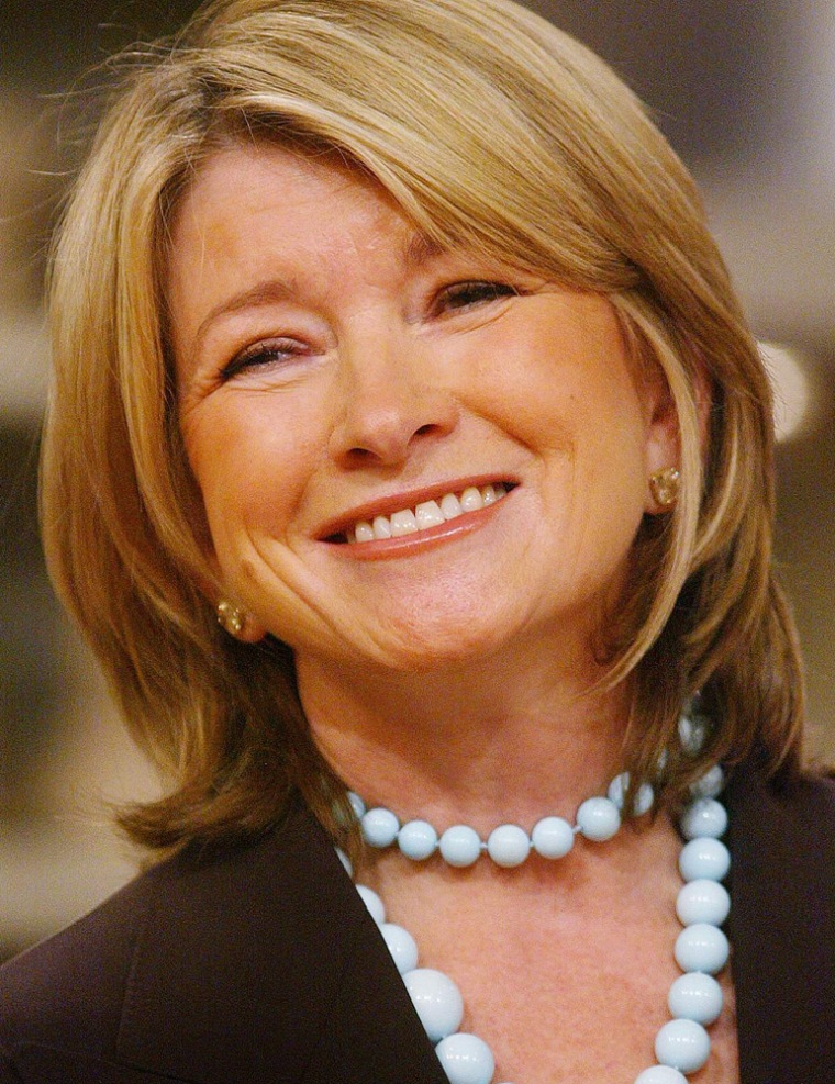 Martha Stewart smiles during news conference for TV show \"Martha\" in New York