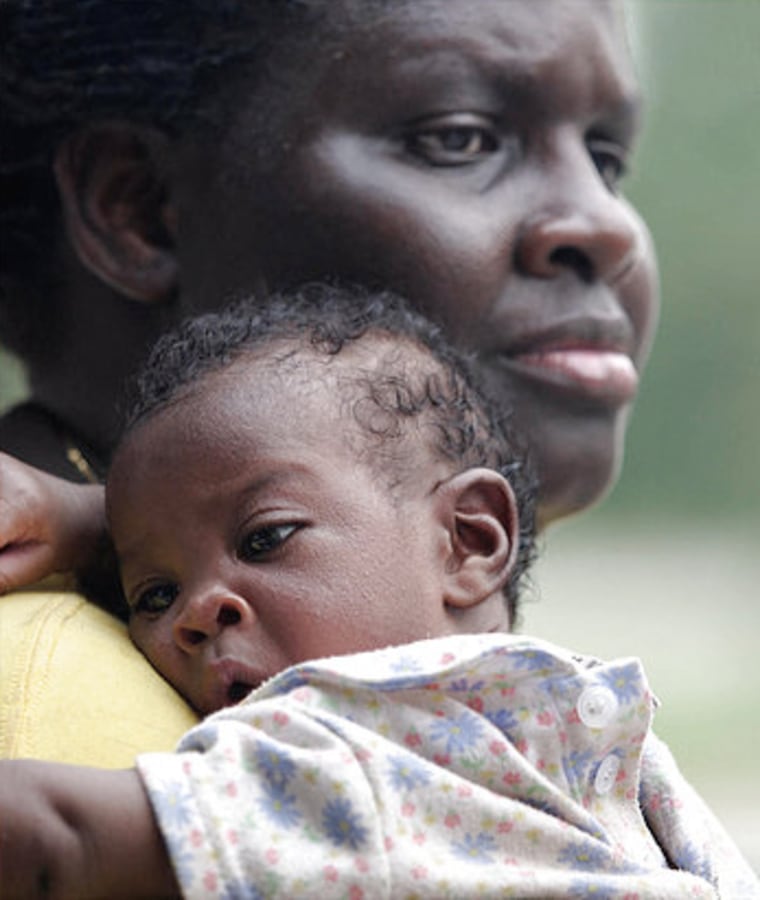Bernadette Washington holds her 3-month-old daughter, Nadirah.