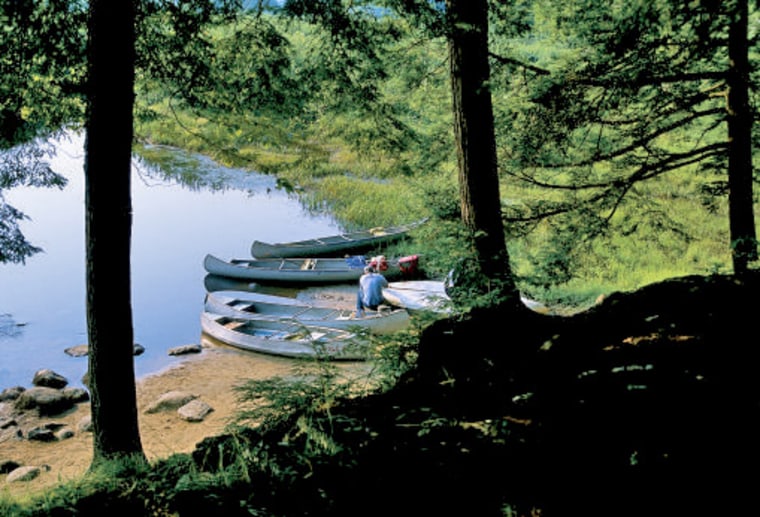Serene streamside camp on the Oswegatchie River.