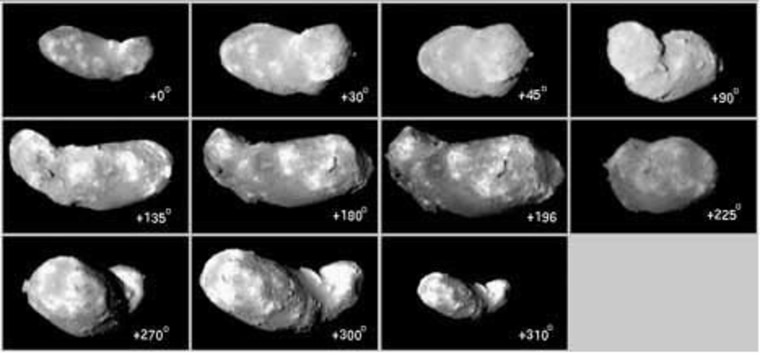 Hayabusa snapped several images of Itokawa as the asteroid rotated about its axis.