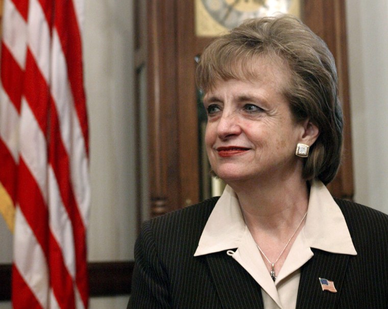 Supreme Court nominee Harriet Miers meets with Sen. Charles Grassley on Capitol Hill