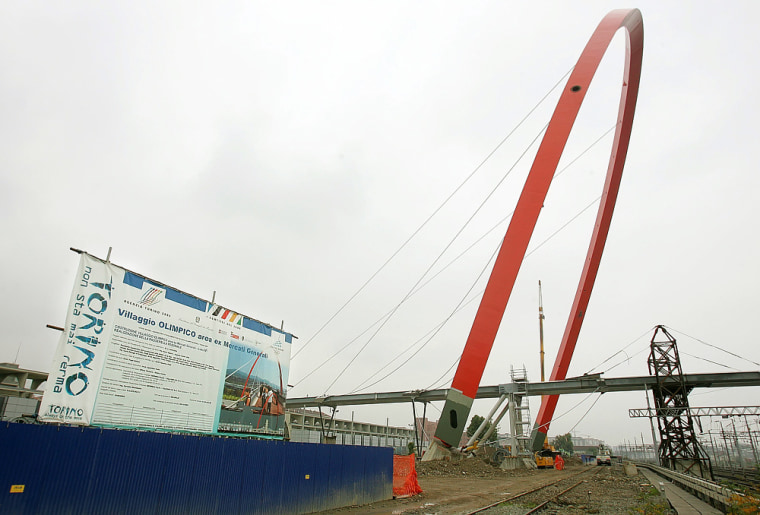 View of the arch of the 2006 Turin Winter Olympic in Turin