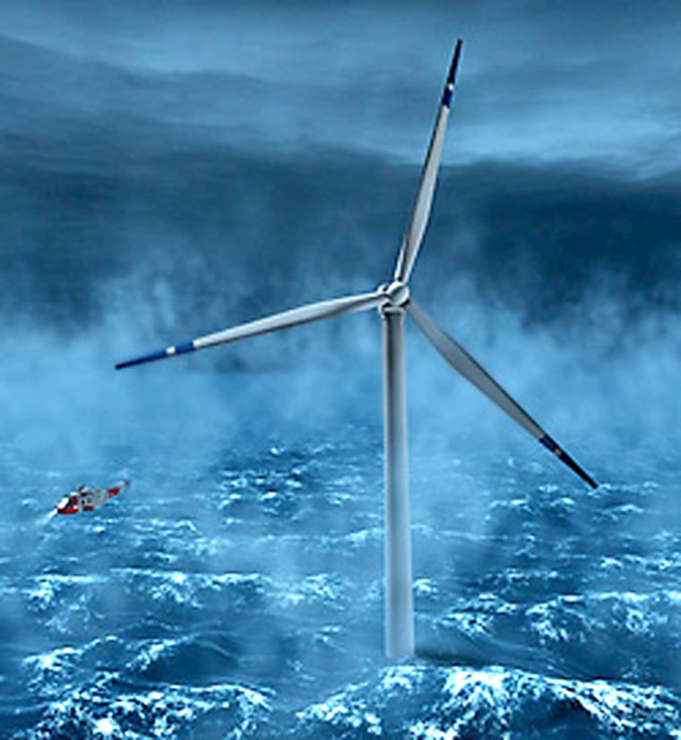 Norsk Hydro released this illustration of what its anchored windmill would look like when it is deployed offshore.