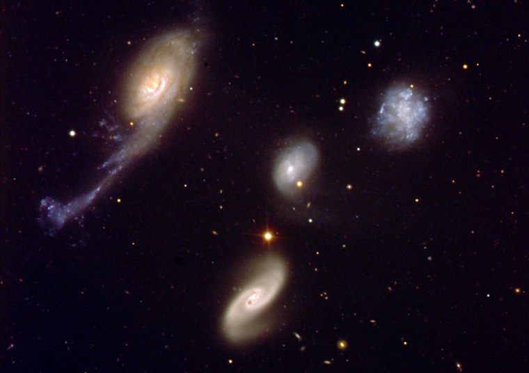 Robert's Quartet lies in the constellation Phoenix, 160 million light-years from Earth.