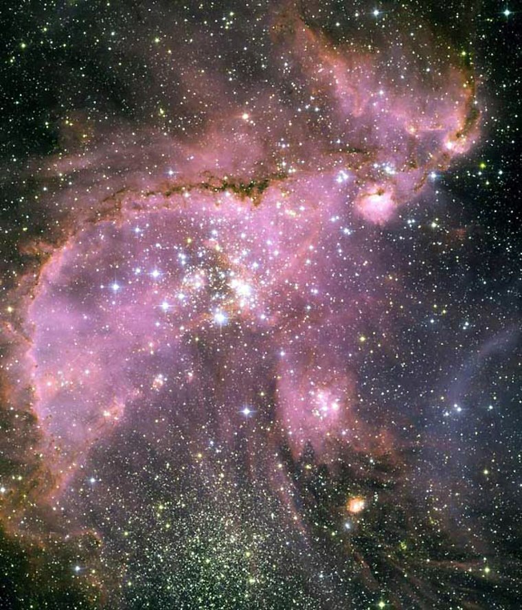 The star cluster known as NGC 346 and its surrounding star formation region.