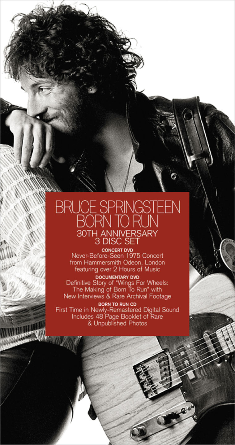 In this photo released by Shorefire Media, a young Bruce Springsteen is shown in the cover art for the Bruce Springsteen \"Born to Run 30th Anniversary\" CD/DVD set .\" A remastered edition of the rock 'n' roll masterpiece, which was released in August 1975  and assumed near-mythic proportions, is soon to be released.  (AP Photo/Shorefire Media)