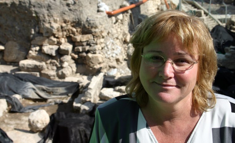 Eilat Mazar, 49, stands on the edge of her excavation just outside Jerusalem's Old City walls. 