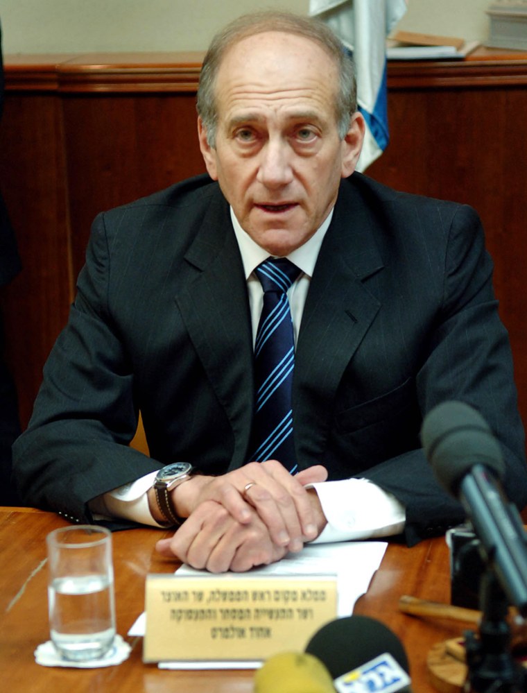 Acting Israeli PM Ehud Olmert Holds Cabinet Meeting