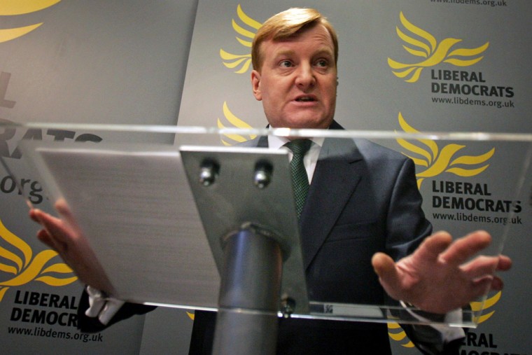 Britain's Liberal Democrat leader Kennedy makes statement announcing his resignation in central London