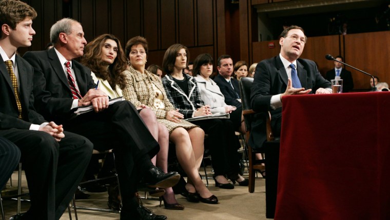US Supreme Court nominee Alito responds to questions during his confirmation hearing in Washington