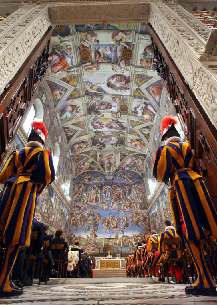 Swiss Guards attend special mass in Sistine Chapel in Vatican