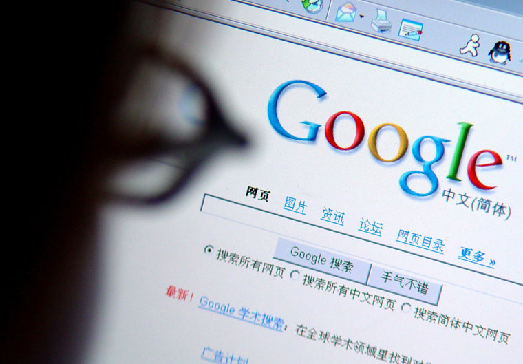 Chinese Internet user browses for information on Google in Beijing