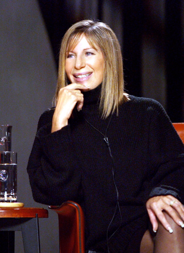 **CORRECTS SPELLING OF HER FIRST NAME** Barbra Striesand is interviewed on Bravo's \"Inside the Actors Studio,\" in a show taped in September 2003, at the New School University in New York. The show celebrates the show's 10th anniversary season. Streisand's presence is a fitting tribute, as show host James Lipton has been trying to get her as a guest on \"Inside the Actors Studio\" since the show's inception. This special 2-hour episode airs on the cable channel this Sunday, March 21, 2004.(AP Photo/Bravo)