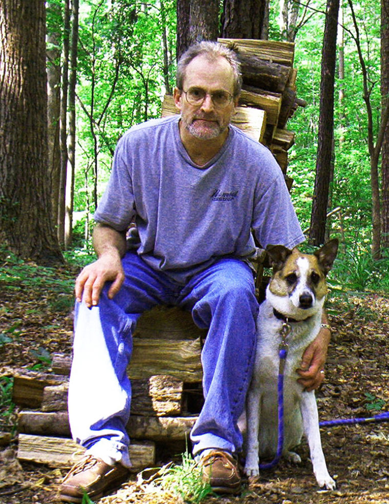 This photo supplied by Random House shows Nasdijj with his dog Navajo taken by his wife in May 2002. Doubts were raised about yet another memoirist as the alternative publication LA Weekly reported Wednesday Jan. 25, 2006, that the award-winning author who says he's of Navajo descent, may be a white writer impersonating an Indian. (AP Photo/Random House, Tina Giovanni) credit : Tina Giovanni  Best,  Sophie  Sophie Schrager  Random House Publicity