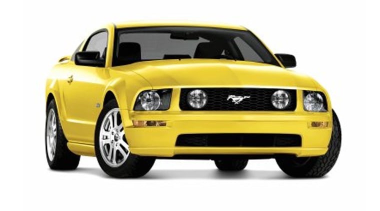 MSNBC.com readers just love American muscle cars like the Ford Mustang, shown here in its redesigned 2005 version.