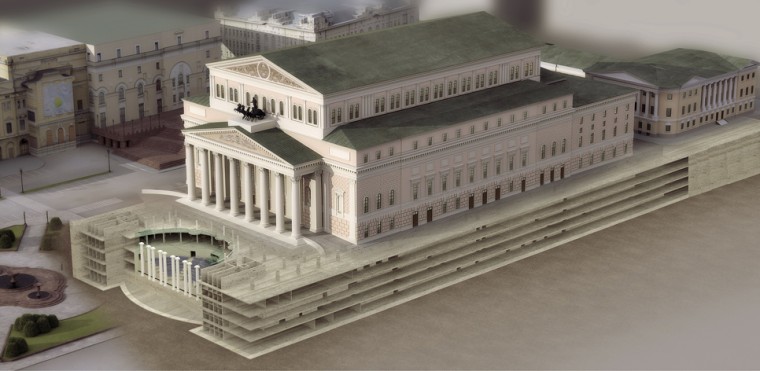 A drawing of the completed Bolshoi Theater expected to be unveiled in March 2008.