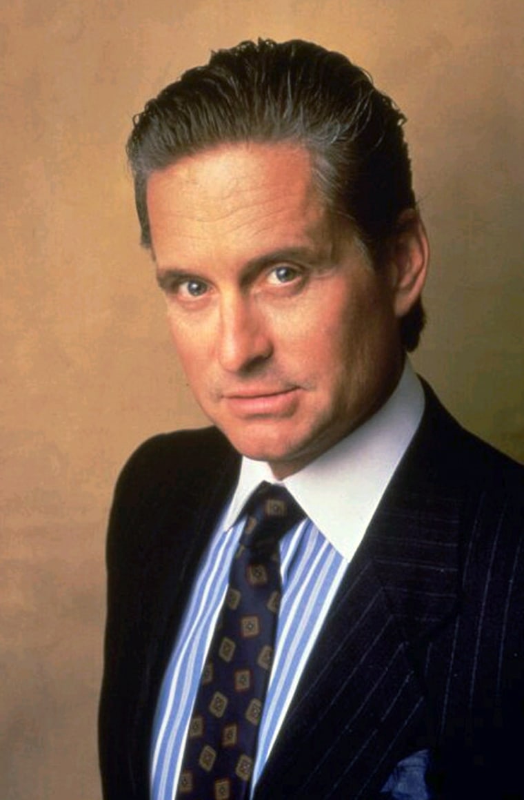 Gordon Gekko (Michael Douglas) is the cold-blooded stockbroker that takes Bud Fox (Charlie Sheen) under his wing in Oliver Stone's 1987 movie "Wall Street."