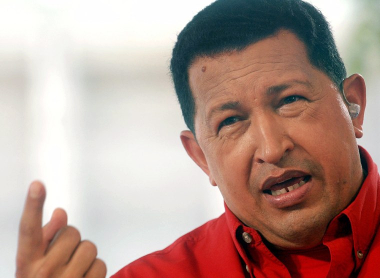 Venezuelan President Hugo Chavez is seen during his weekly broadcast in Puerto Ordaz