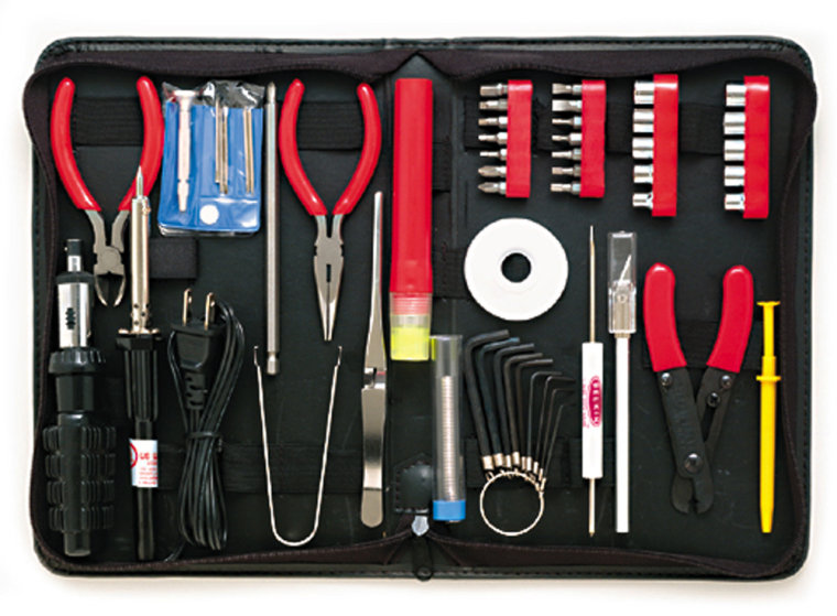 Belkin’s 55 piece tool kit includes just about every tool you’ll need for computer or other small electronics repair, including a small soldering iron.