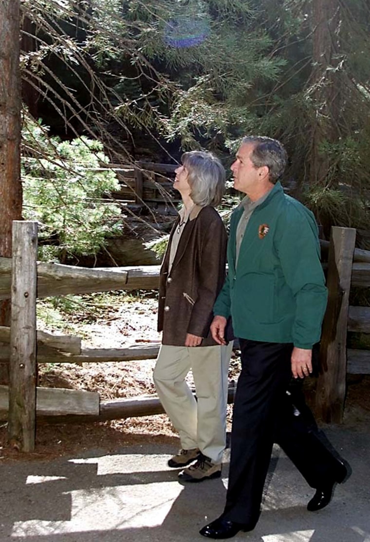 US President George W. Bush tours Sequoia National