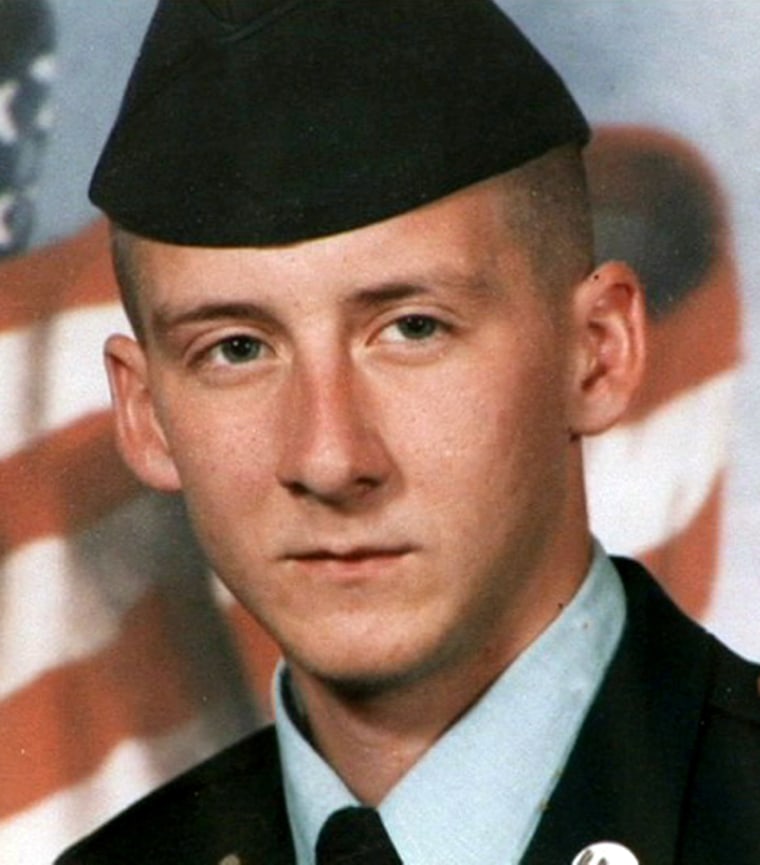 This is an undated family handout photo of Justin Johnson, dead at 22, killed by a roadside bomb in Iraq in April, 2004. Joe Johnson, Justin's father, joined the war effort at 48, a year and a day after his son was killed, serving in Iraq with his Georgia National Guard unit, the 48th Infantry. (AP Photo/Johnson family via APTN)