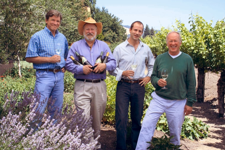 (from left to right): Sauvignon Republic Cellars' founders Paul Dolan, John Buechsenstein, Tom Meyer and John Ash.
