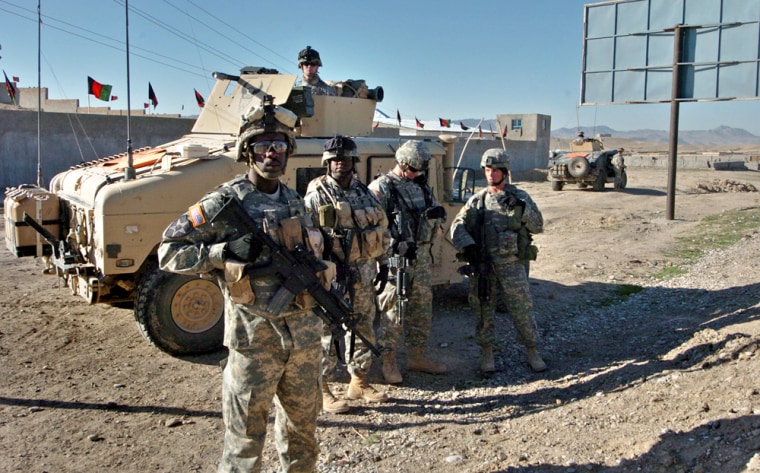 US soldiers stand guard in the southern