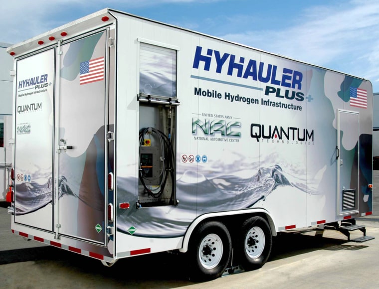 This hydrogen refueling station on wheels will be used by the U.S. Army as part of its testing of a hydrogen-powered hybrid SUV. 