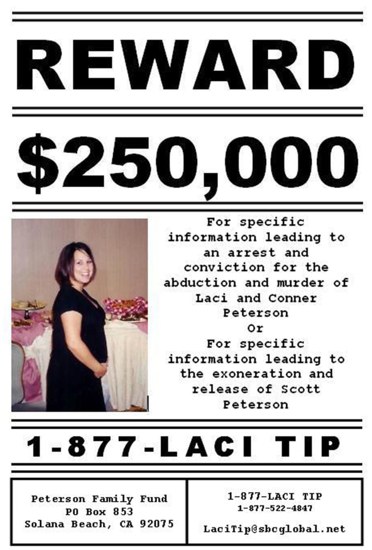 A Peterson family Web site dedicated to the crime offers this reward poster.