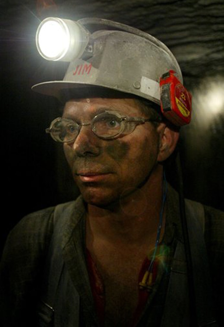 Jimmy Allender, CAM Ohio coal crew leader, looks inside the Hopedale Mine near Cadiz, Ohio.