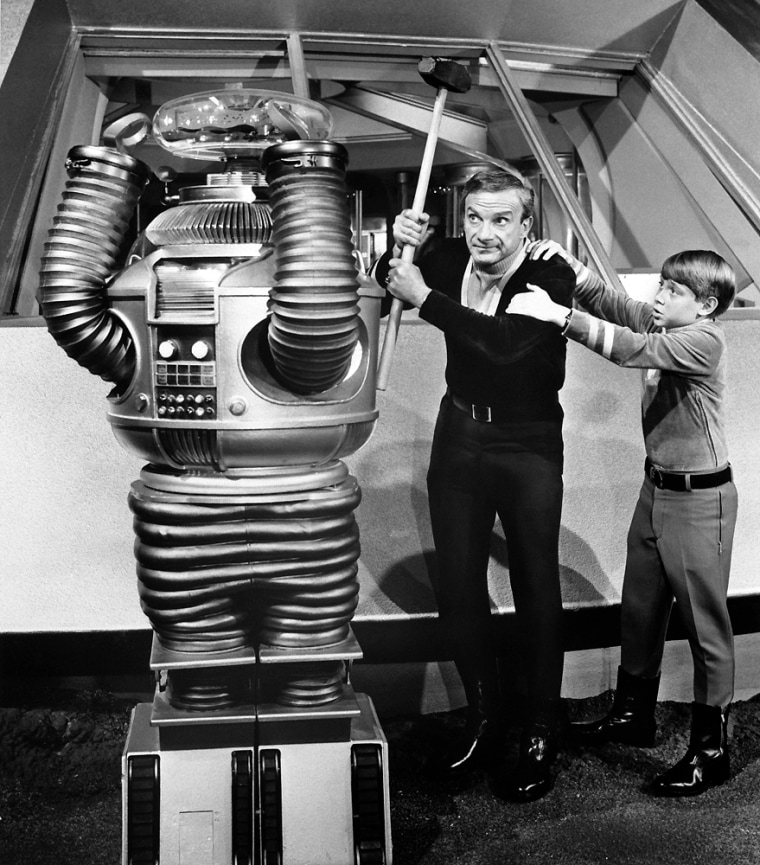 Jonathan Harris and Bill Mumy in <Lost in Space>
