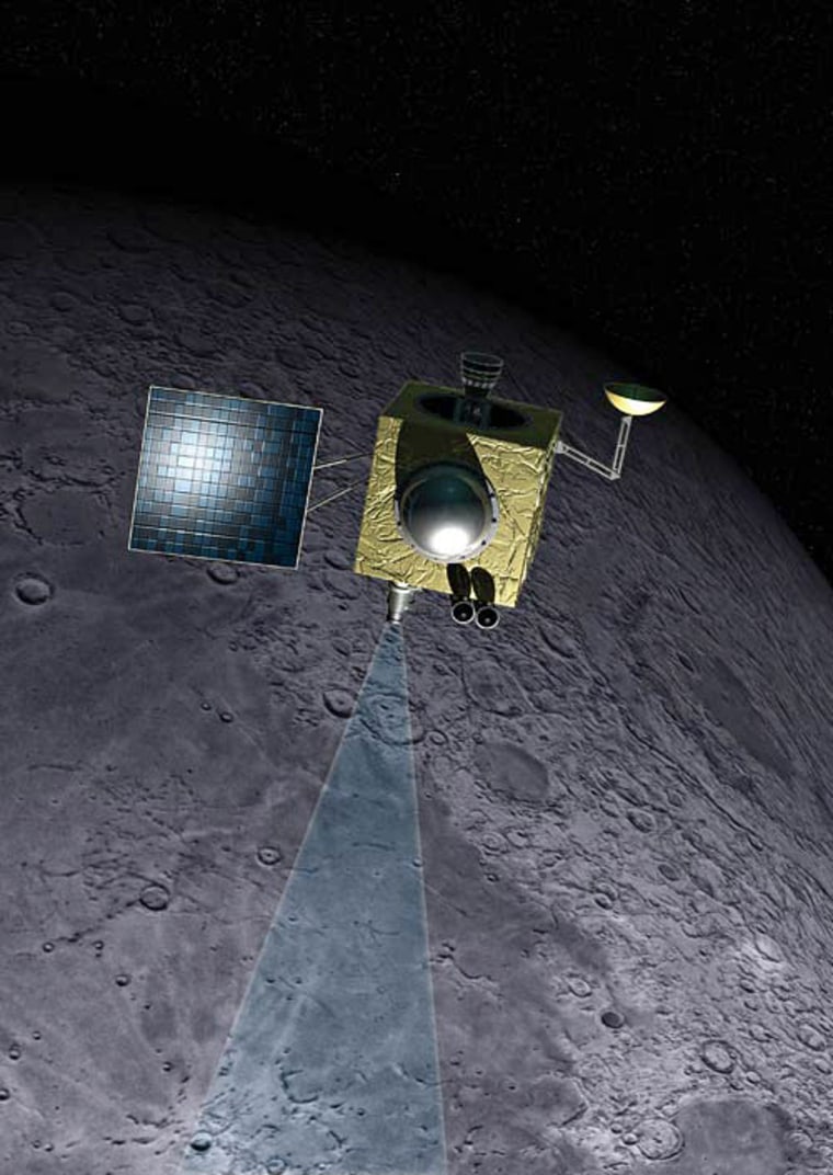 This illustration shows India’s Chandrayaan-1 lunar orbiter, which is headed for a late 2007-2008 launch.