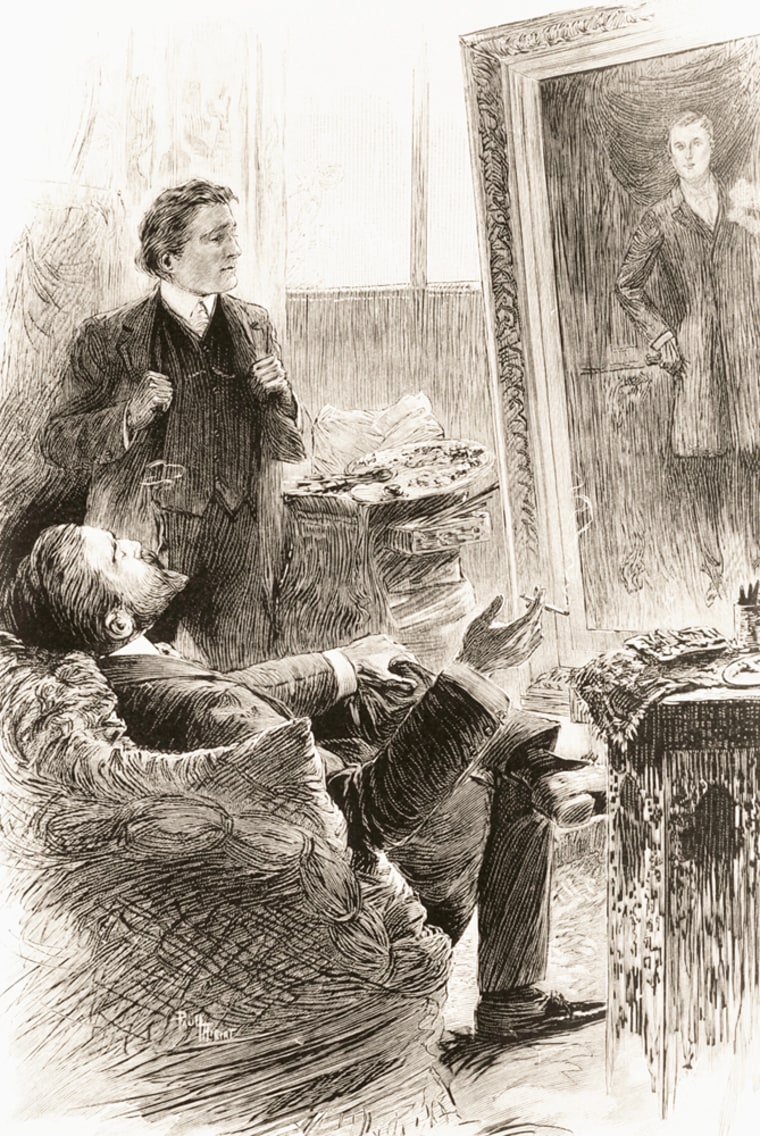 19th-Century Print of Scene from <The Picture of Dorian Gray>