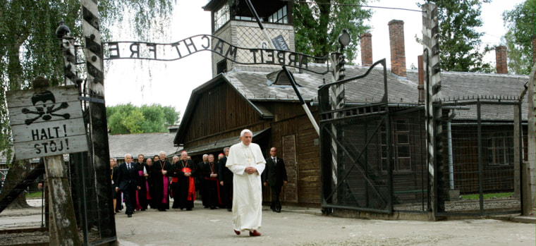 Pope Benedict XVI walks through the entr