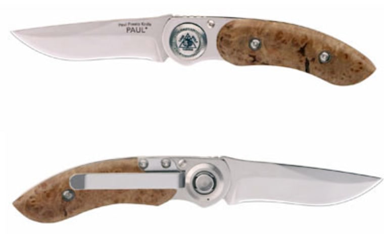 A Lone Wolf Paul Presto pocketknife runs about $150, but might impress Dad much more than tube socks.