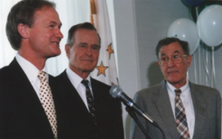 John Chafee and his son Lincoln with former President George H. W. Bush. - Chafee family