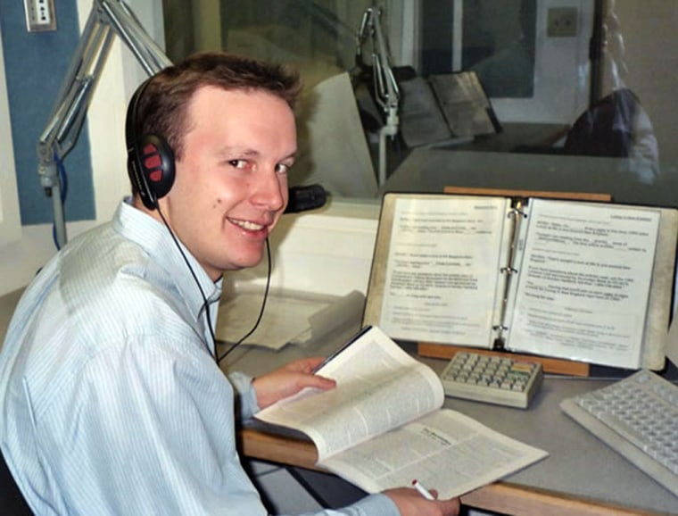 Sen. Chris Murphy doing a local radio show interview.