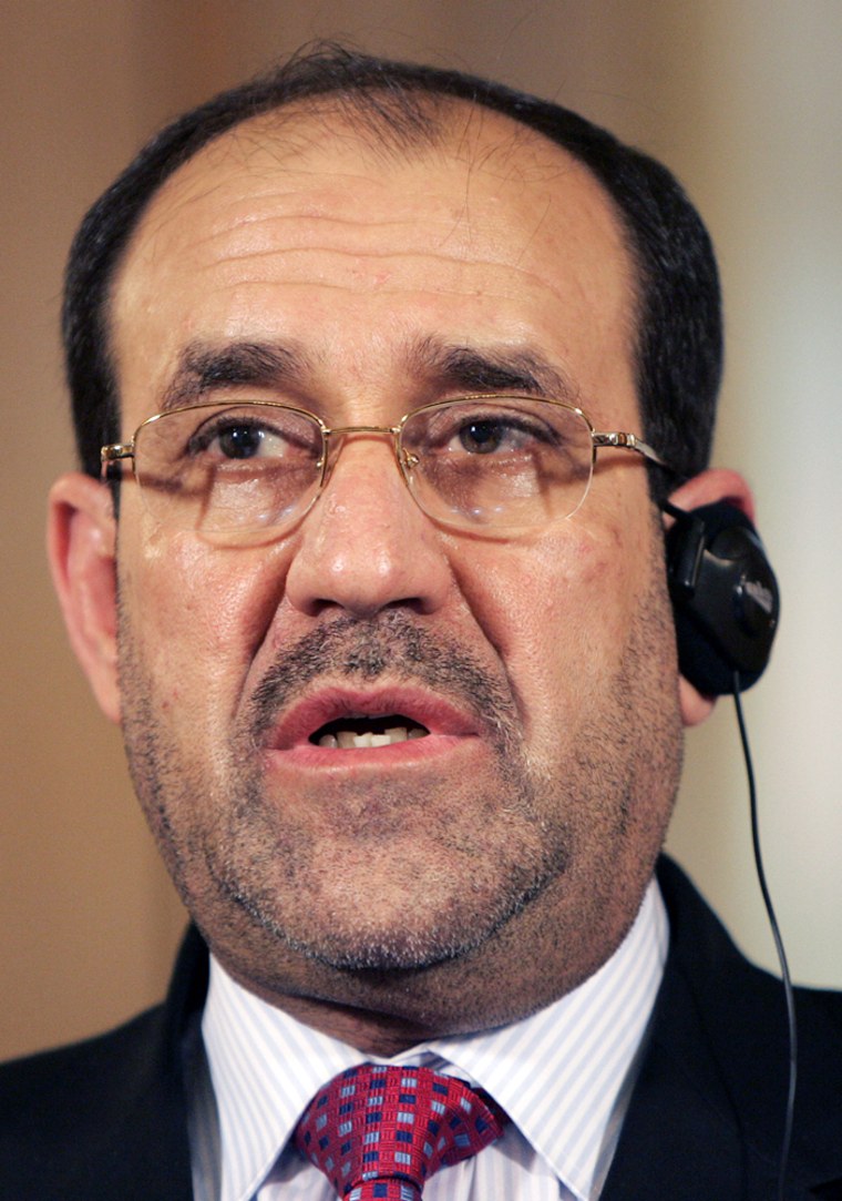 Iraq's Prime Minister Nuri al-Maliki spe