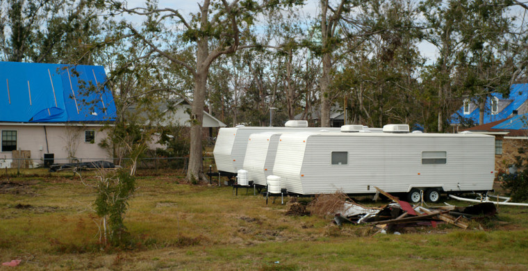 Up to 118,000 FEMA trailers, such as these in Bay St. Louis, Miss., may require new locks after the agency discovered that a single key could open many trailers.