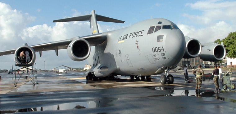 The Air Force's C-17 is a workhorse for transporting troops and equipment, but the Pentagon has not committed to continuing the program beyond 2008.