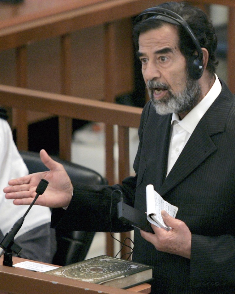 Saddam Hussein And Six Co-Defendants On Trial For The Anfal Campaign