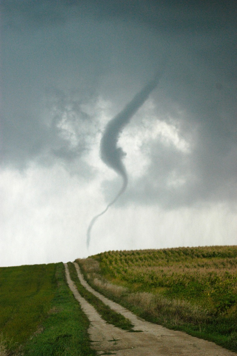 A tornado appears Thursday, near Waterville, Minn.