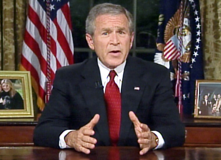 President Bush makes an Oval Office address to the nation from the White House