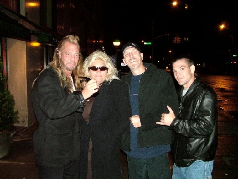 The people in this photo are from L to R Duane \"Dog\" Chapman, Beth Chapman, Tim Chapman and Leland Chapman.