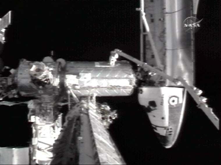 In this image obtained from NASA video,