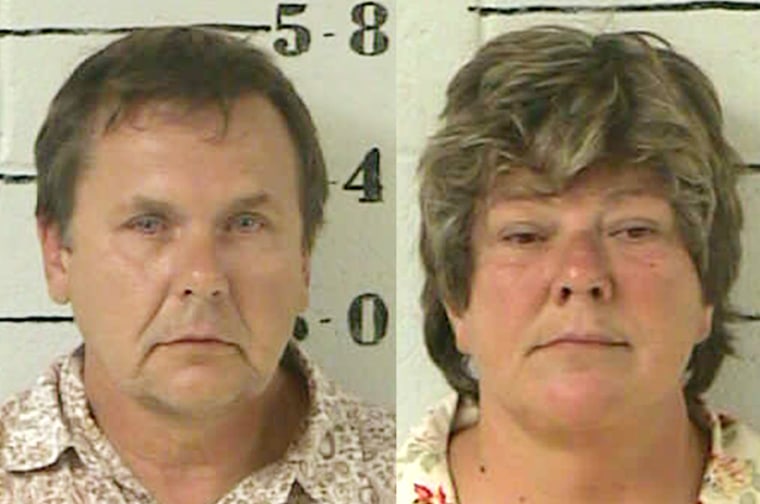 Nicolas and Lola Kampf of North Yarmouth, Maine, in their booking photos.